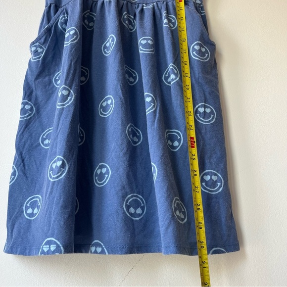 🌼 5/$25 Wonder Nation Girls Blue Smiley Face Dress Size L 10-12 Short Sleeve - Picture 7 of 8